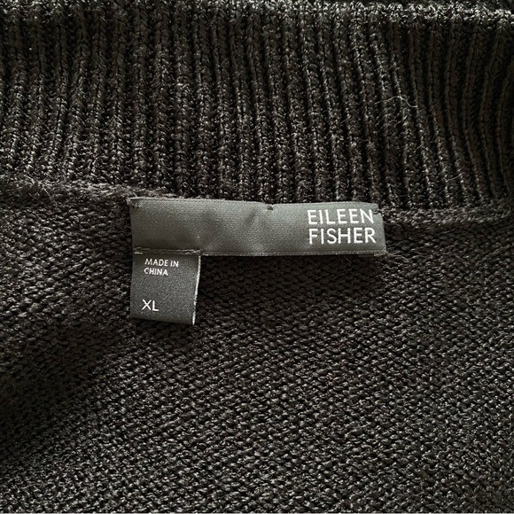 Eileen Fisher Black Silk Blend Knit Button Blazer Sweater Women’s Size XL - Picture 7 of 9